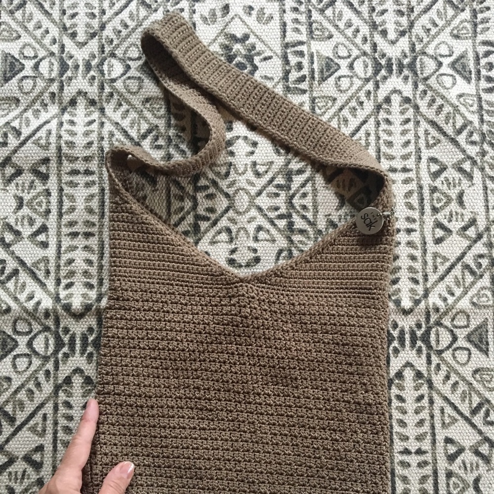 The Sak Tan Crochet Shoulder Bag